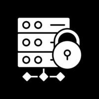 Server Secure Glyph Inverted Icon Design vector