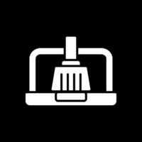 System Cleaner Glyph Inverted Icon Design vector