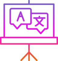 Language Line Gradient Icon Design vector