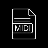 midi archivo formato línea invertido icono diseño vector