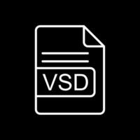 vsd archivo formato línea invertido icono diseño vector