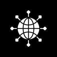 Global Connect Glyph Inverted Icon Design vector