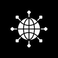 Global Connect Glyph Inverted Icon Design vector