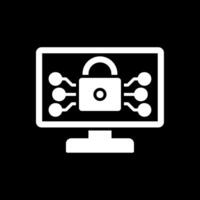 Internet Security Glyph Inverted Icon Design vector