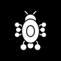 Digital Bug Glyph Inverted Icon Design vector