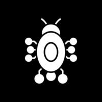 Digital Bug Glyph Inverted Icon Design vector