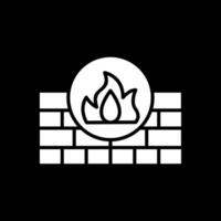 Firewall Glyph Inverted Icon Design vector