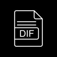 DIF File Format Line Inverted Icon Design vector