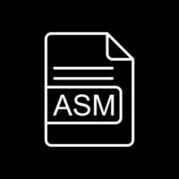 asm archivo formato línea invertido icono diseño vector