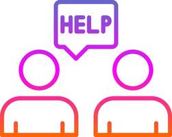 Ask For Help Line Gradient Icon Design vector