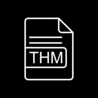 THM File Format Line Inverted Icon Design vector