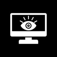 Monitoring Glyph Inverted Icon Design vector