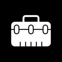 Suitcase Glyph Inverted Icon Design vector