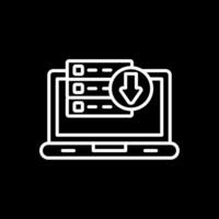 Downloading Data Line Inverted Icon Design vector