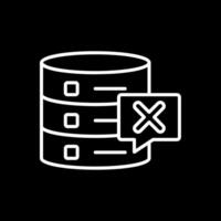 Delete Database Line Inverted Icon Design vector