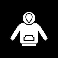 Hoodie Glyph Inverted Icon Design vector