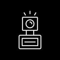 Camera Flash Line Inverted Icon Design vector