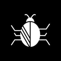 Bug Glyph Inverted Icon Design vector