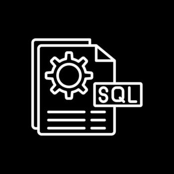 sql archivo línea invertido icono diseño vector