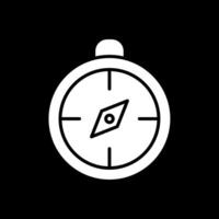 Compass Glyph Inverted Icon Design vector