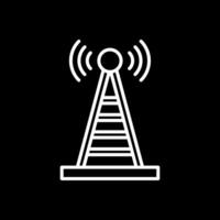 radio torre línea invertido icono diseño vector