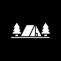 Camp Glyph Inverted Icon Design vector