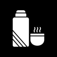Thermos Glyph Inverted Icon Design vector