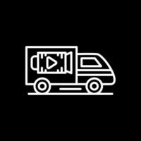 Lorry Line Inverted Icon Design vector