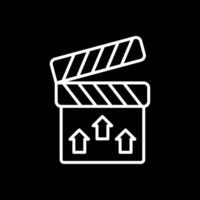 Clapperboard Line Inverted Icon Design vector