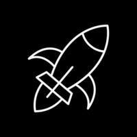 Rocket Ship Line Inverted Icon Design vector