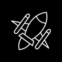 Rocket Ship Line Inverted Icon Design vector