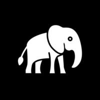 elefante glifo invertido icono diseño vector