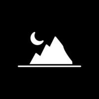 Mountain Glyph Inverted Icon Design vector