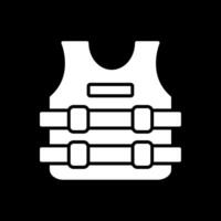 Bullet Proof Jacket Glyph Inverted Icon Design vector