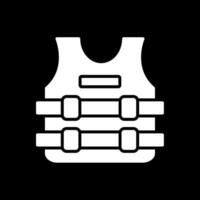 Bullet Proof Jacket Glyph Inverted Icon Design vector