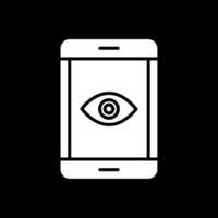 Smartphone Glyph Inverted Icon Design vector
