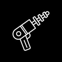 Space Gun Line Inverted Icon Design vector