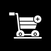 Add to Cart Glyph Inverted Icon Design vector