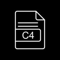 C4 File Format Line Inverted Icon Design vector
