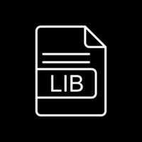 lib archivo formato línea invertido icono diseño vector