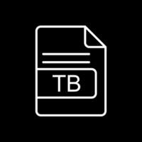 TB File Format Line Inverted Icon Design vector