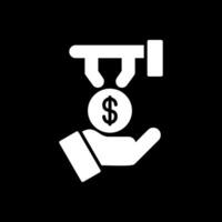 Money Back Guarantee Glyph Inverted Icon Design vector