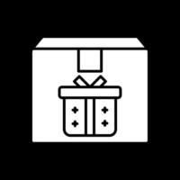 Package Glyph Inverted Icon Design vector