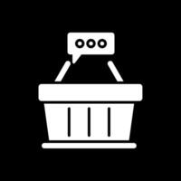 Shopping Feeds Glyph Inverted Icon Design vector