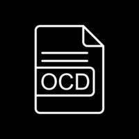 ocd archivo formato línea invertido icono diseño vector
