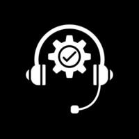 Technical Support Glyph Inverted Icon Design vector