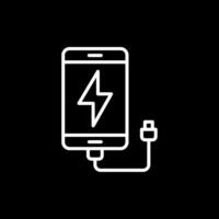 Charging Line Inverted Icon Design vector