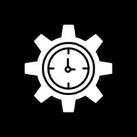 Time Manage Glyph Inverted Icon Design vector