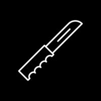 bolsillo cuchillo línea invertido icono diseño vector