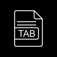 TAB File Format Line Inverted Icon Design vector